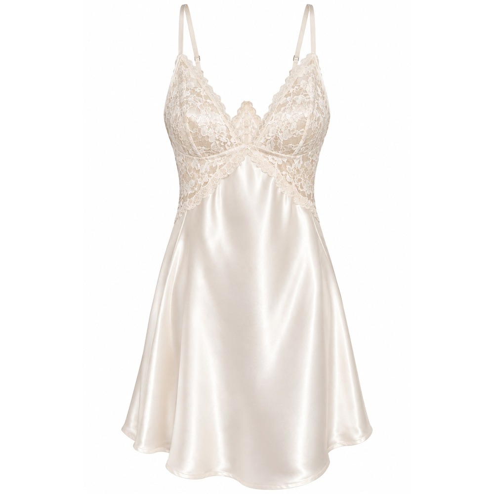 In Bloom by Jonquil Slip XS White Lace Satin Chemise Bridal Coquette Lingerie